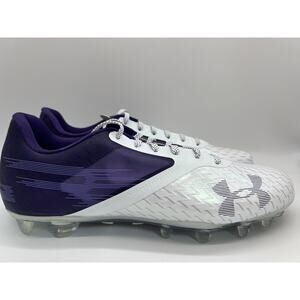 Under Armour Blur LUX MC Football Cleats White Purple 3023190-500 Men's Size 13